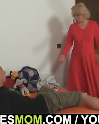 Naughty mother-in-law takes him